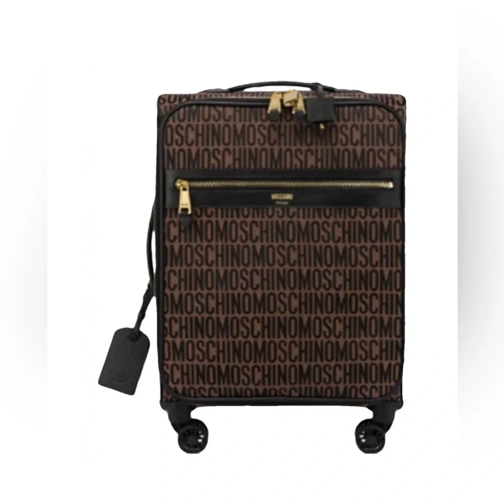 🛍️🥂 HOST PICK (2) MOSCHINO MONOGRAM LEATHER SUITCASES Authentic, Calf Leather